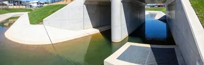 Concrete stormwater culvert and drainage outlet