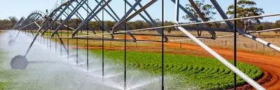 Centre pivot irrigation system watering a crop